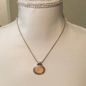 Gorgeous peach and silver necklace